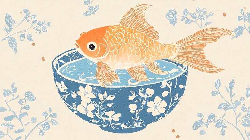 高清大图下载【趣麦麦图】碗中金鱼