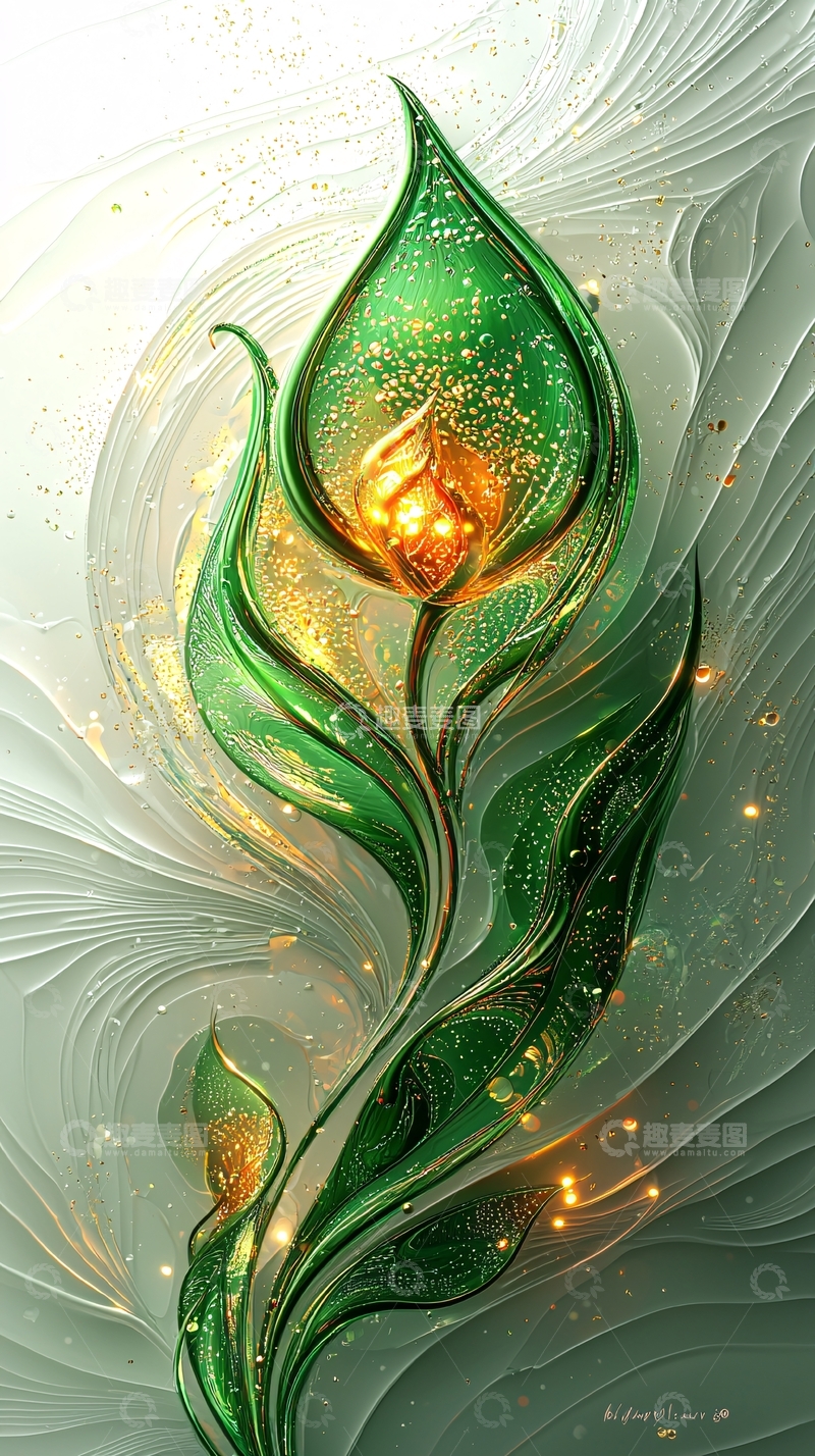 高清大图下载【趣麦麦图】绿色花朵