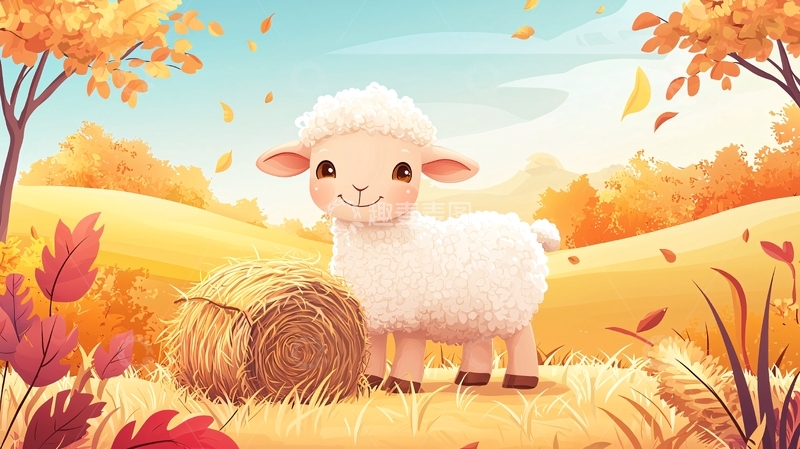 高清大图下载【趣麦麦图】秋天田园小绵羊