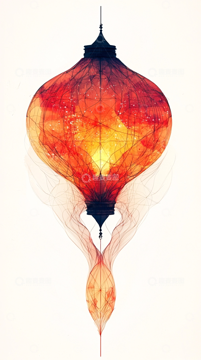 高清大图下载【趣麦麦图】朦胧光晕灯笼造型