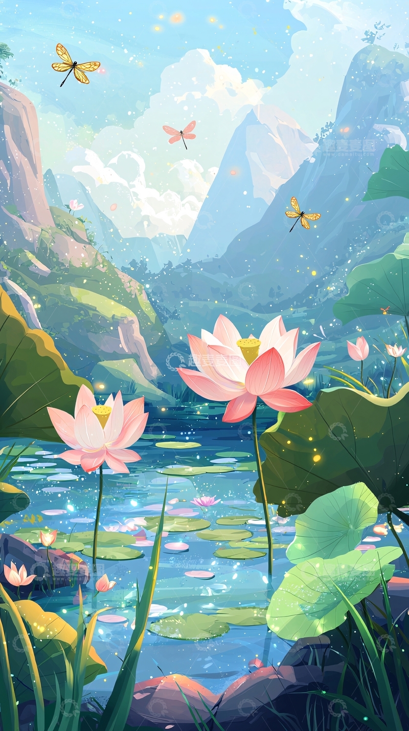 高清大图下载【趣麦麦图】唯美莲花山谷风景