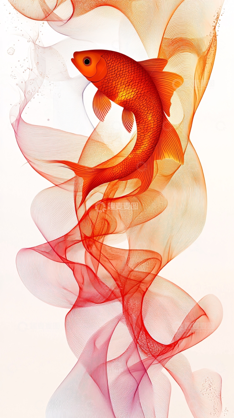 高清大图下载【趣麦麦图】水墨金鱼