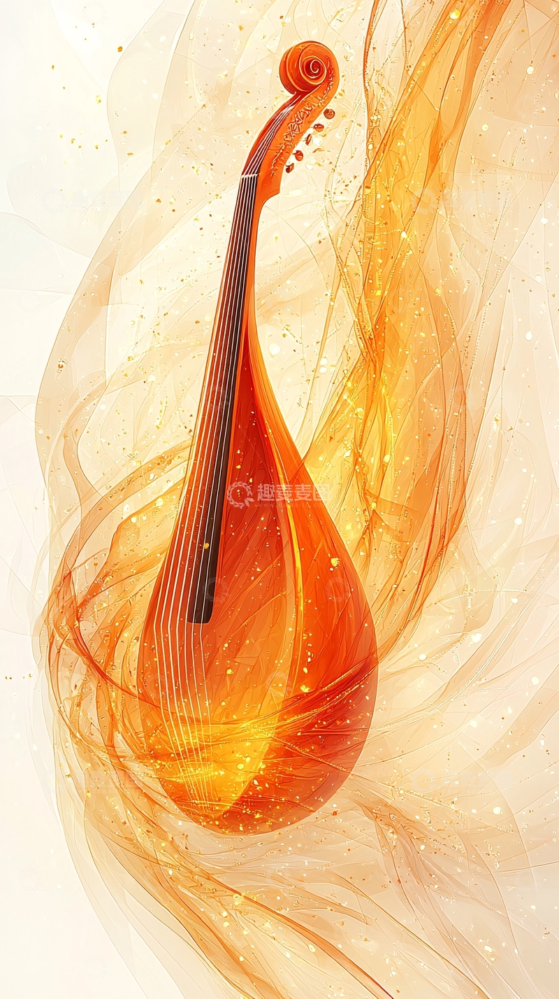 高清大图下载【趣麦麦图】燃烧般的乐器轮廓