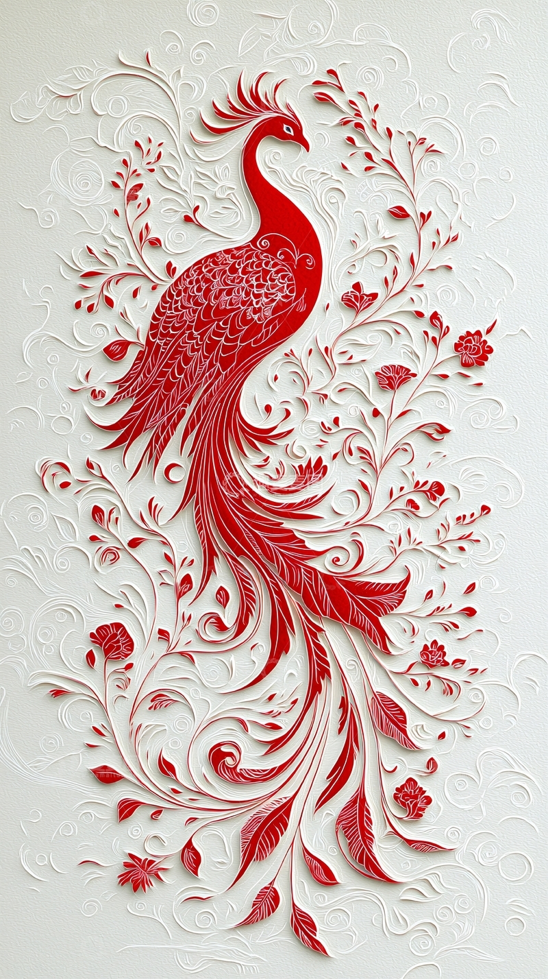 高清大图下载【趣麦麦图】红色孔雀