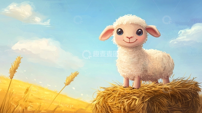 高清大图下载【趣麦麦图】卡通小绵羊
