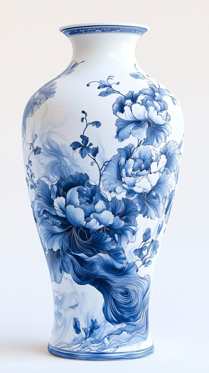 高清大图下载【趣麦麦图】青花瓷花瓶