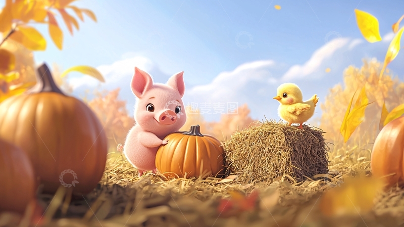 高清大图下载【趣麦麦图】小猪