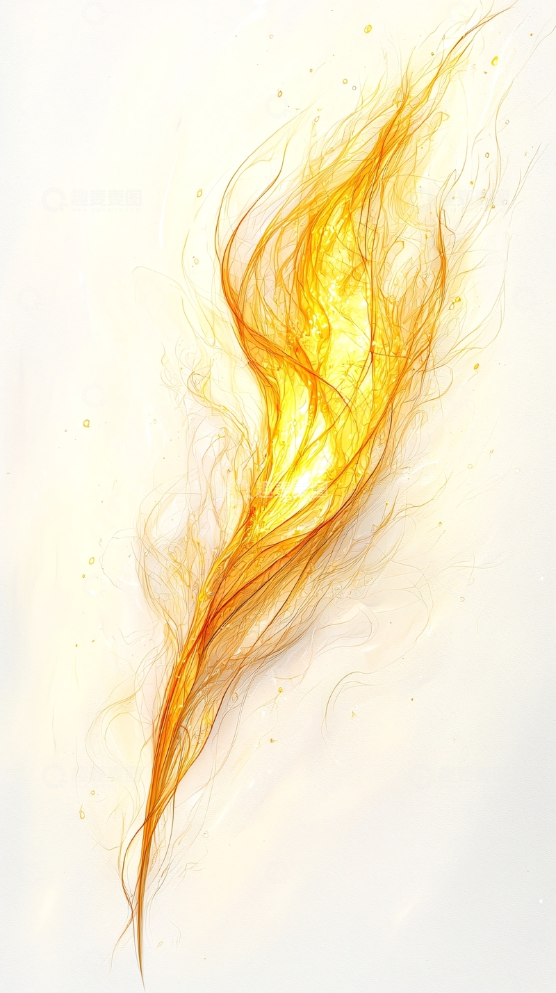高清大图下载【趣麦麦图】金色火焰形状的抽象图案