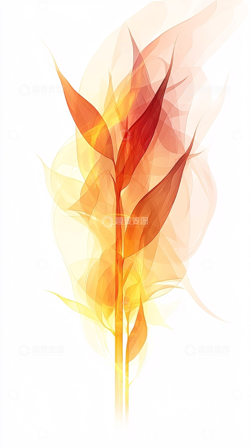 高清大图下载【趣麦麦图】抽象火焰叶子