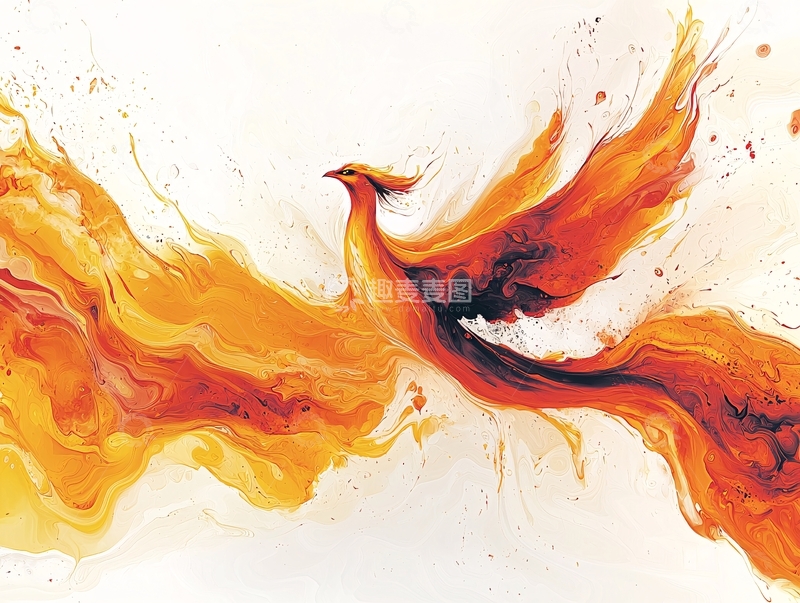 高清大图下载【趣麦麦图】抽象火焰凤凰
