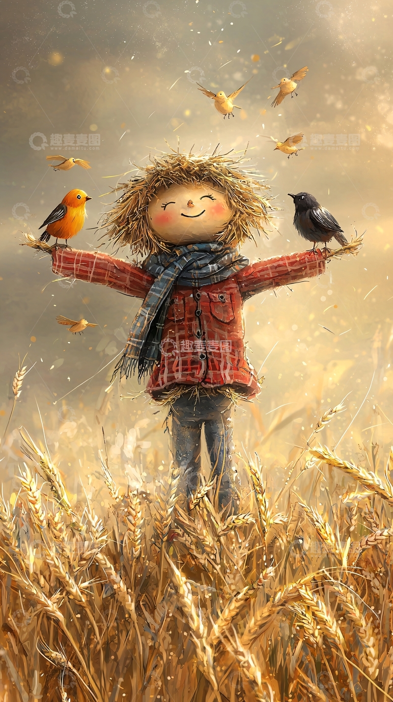 高清大图下载【趣麦麦图】稻草人