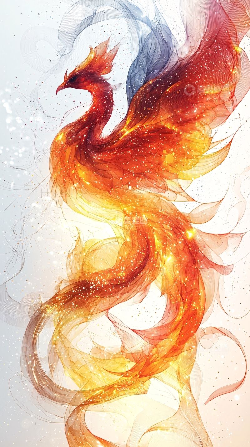 高清大图下载【趣麦麦图】火焰凤凰绚丽羽毛