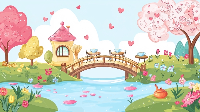 高清大图下载【趣麦麦图】梦幻小桥童话场景