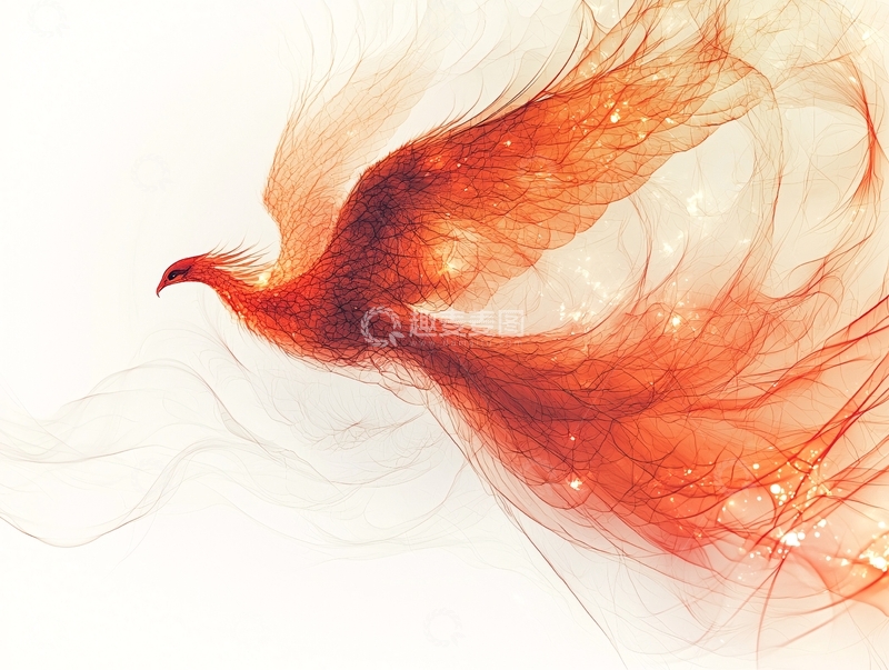 高清大图下载【趣麦麦图】火焰般的凤凰飞舞