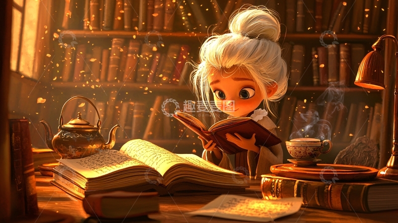 高清大图下载【趣麦麦图】女孩读书