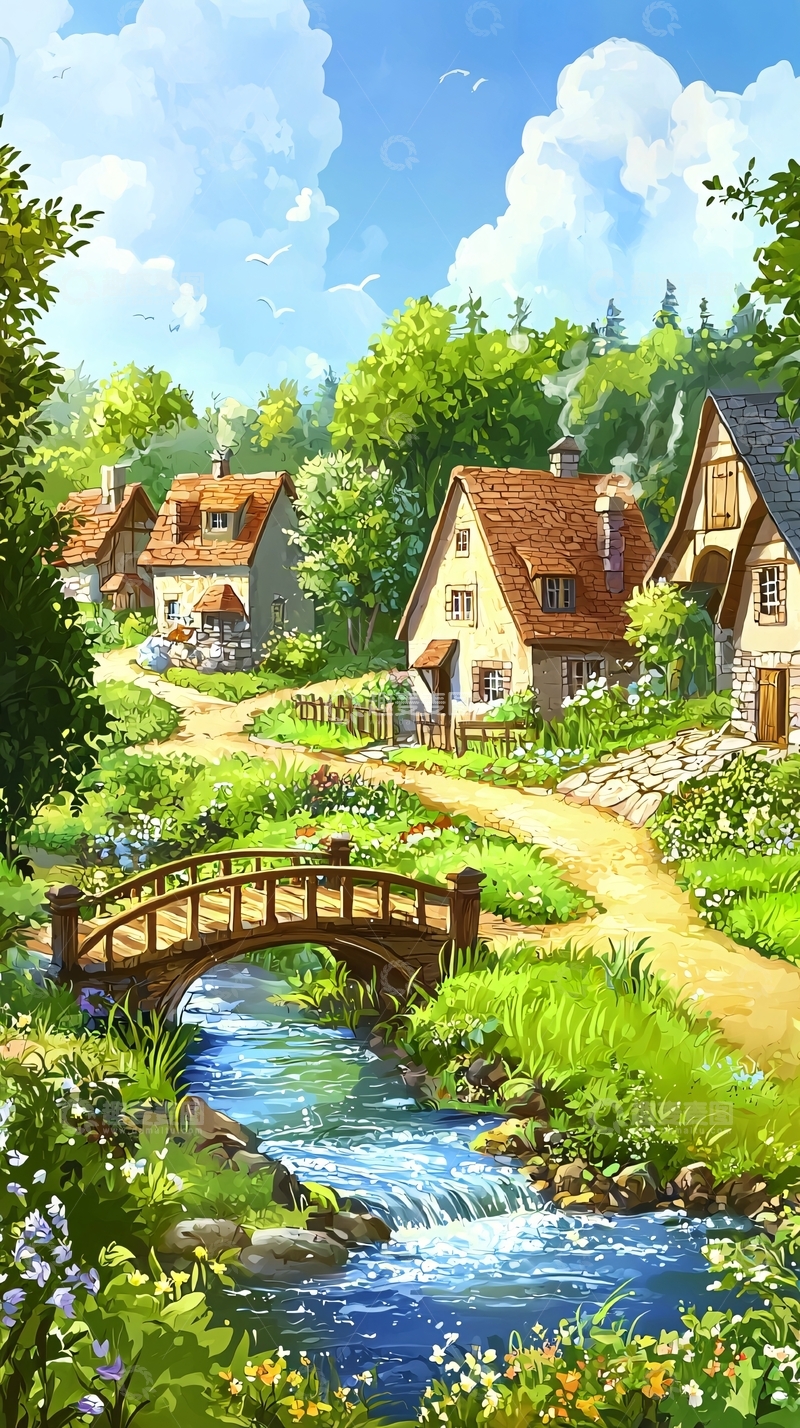 高清大图下载【趣麦麦图】田园乡村风景画