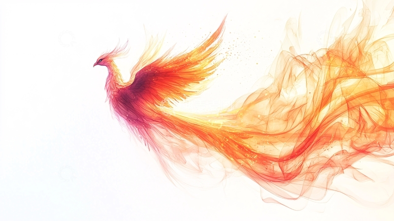 高清大图下载【趣麦麦图】火焰般的凤凰飞翔