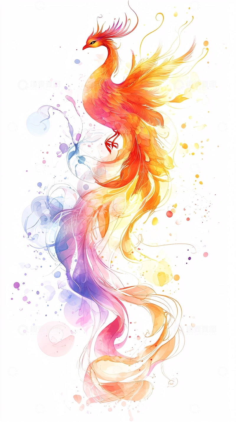 高清大图下载【趣麦麦图】彩色凤凰