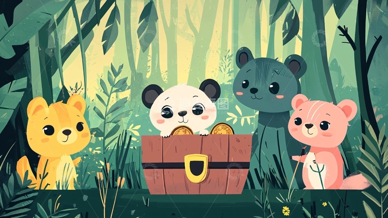 高清大图下载【趣麦麦图】卡通动物宝藏