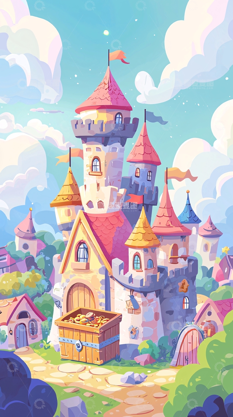 高清大图下载【趣麦麦图】童话风格城堡小镇