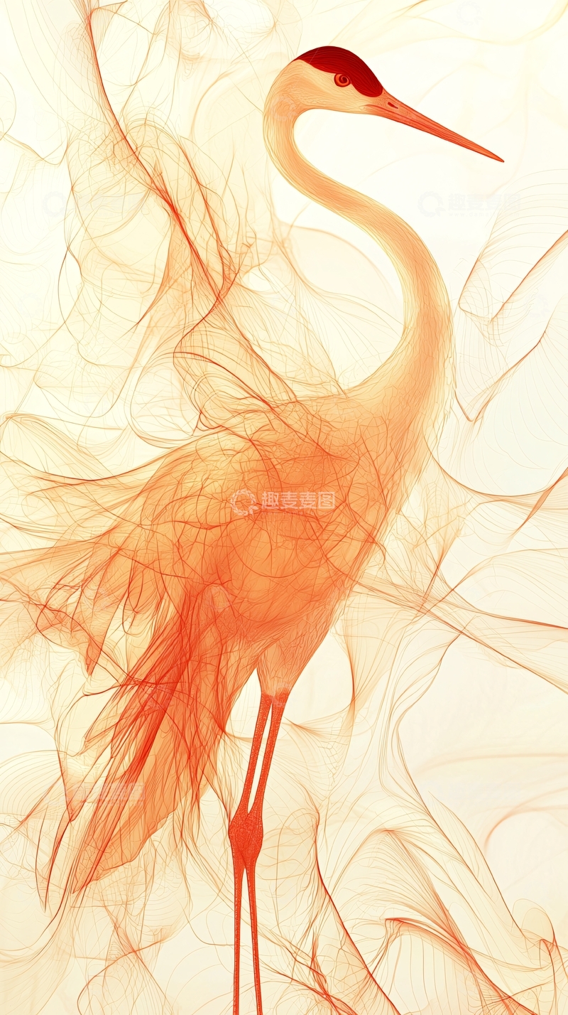 高清大图下载【趣麦麦图】仙鹤剪影