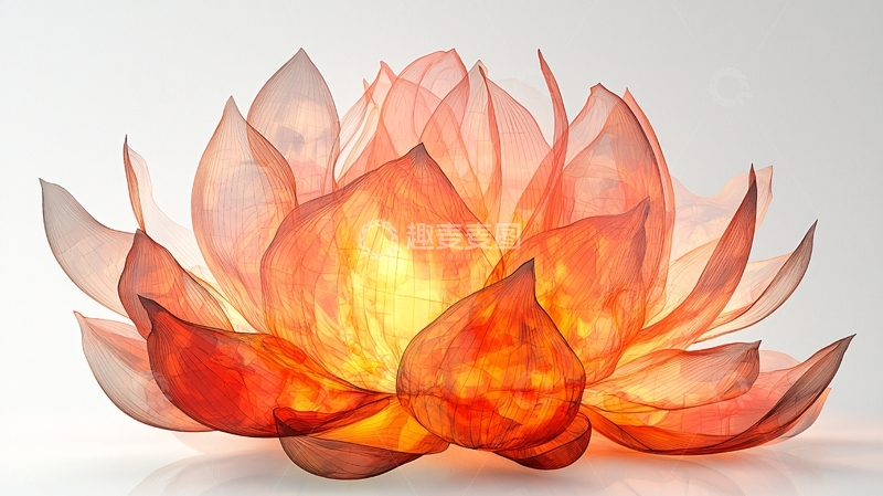 高清大图下载【趣麦麦图】半透明光晕的莲花绽放