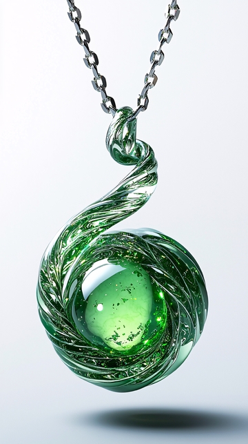 绿色玻璃项链