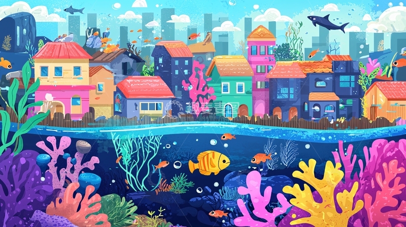 高清大图下载【趣麦麦图】海底城市