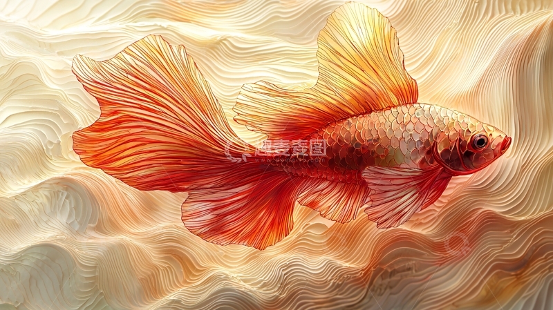 高清大图下载【趣麦麦图】绚丽的金色鱼