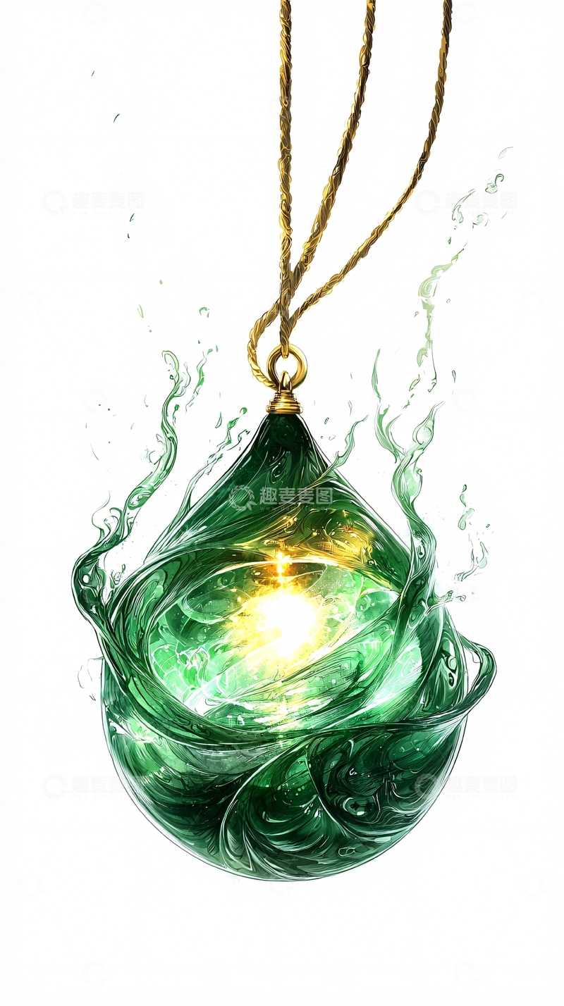 高清大图下载【趣麦麦图】绿宝石吊坠