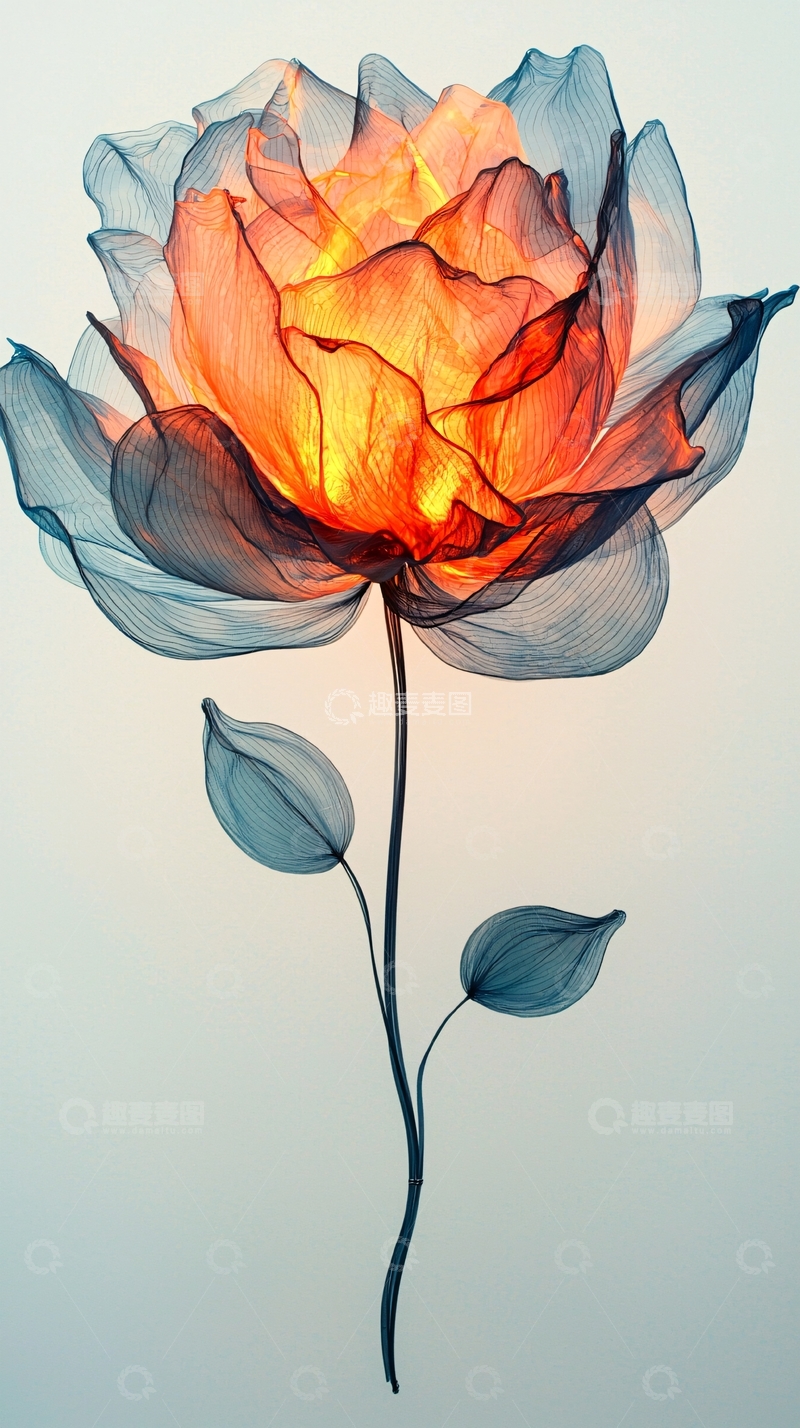 高清大图下载【趣麦麦图】半透明花朵