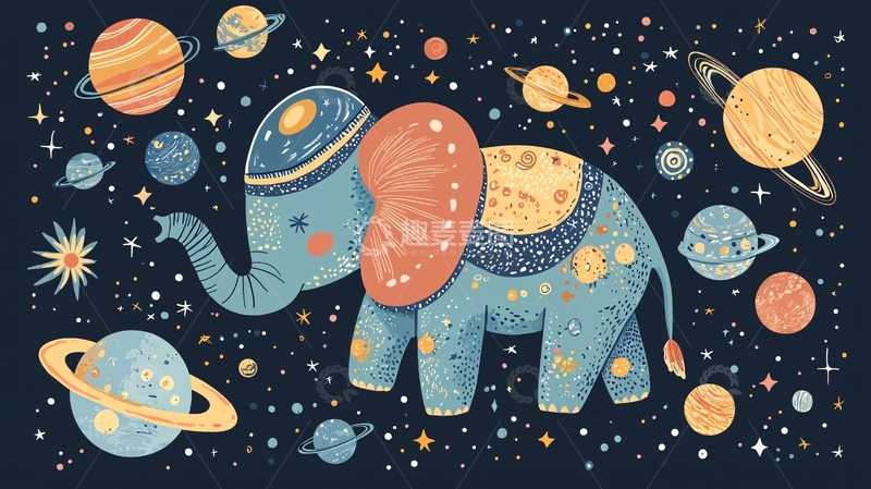 高清大图下载【趣麦麦图】宇宙大象