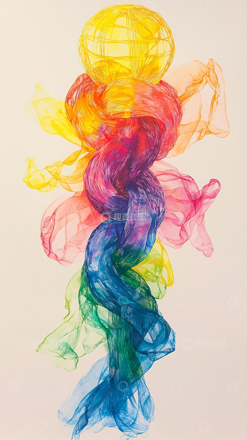 高清大图下载【趣麦麦图】彩色丝带