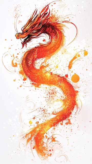 火焰风格的中国龙