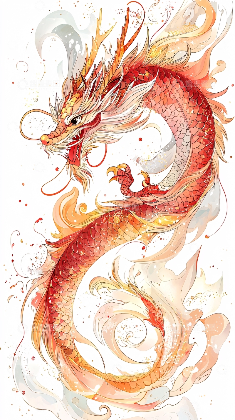 高清大图下载【趣麦麦图】水墨风祥龙