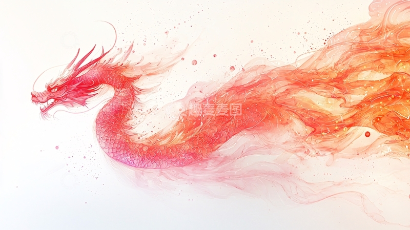 高清大图下载【趣麦麦图】红色火焰龙