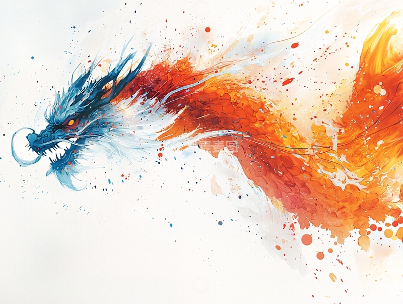 高清大图下载【趣麦麦图】水墨龙