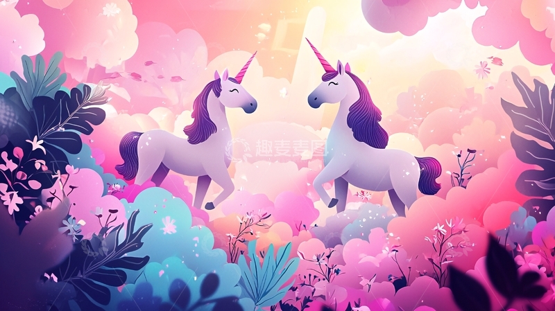 高清大图下载【趣麦麦图】梦幻唯美的独角兽
