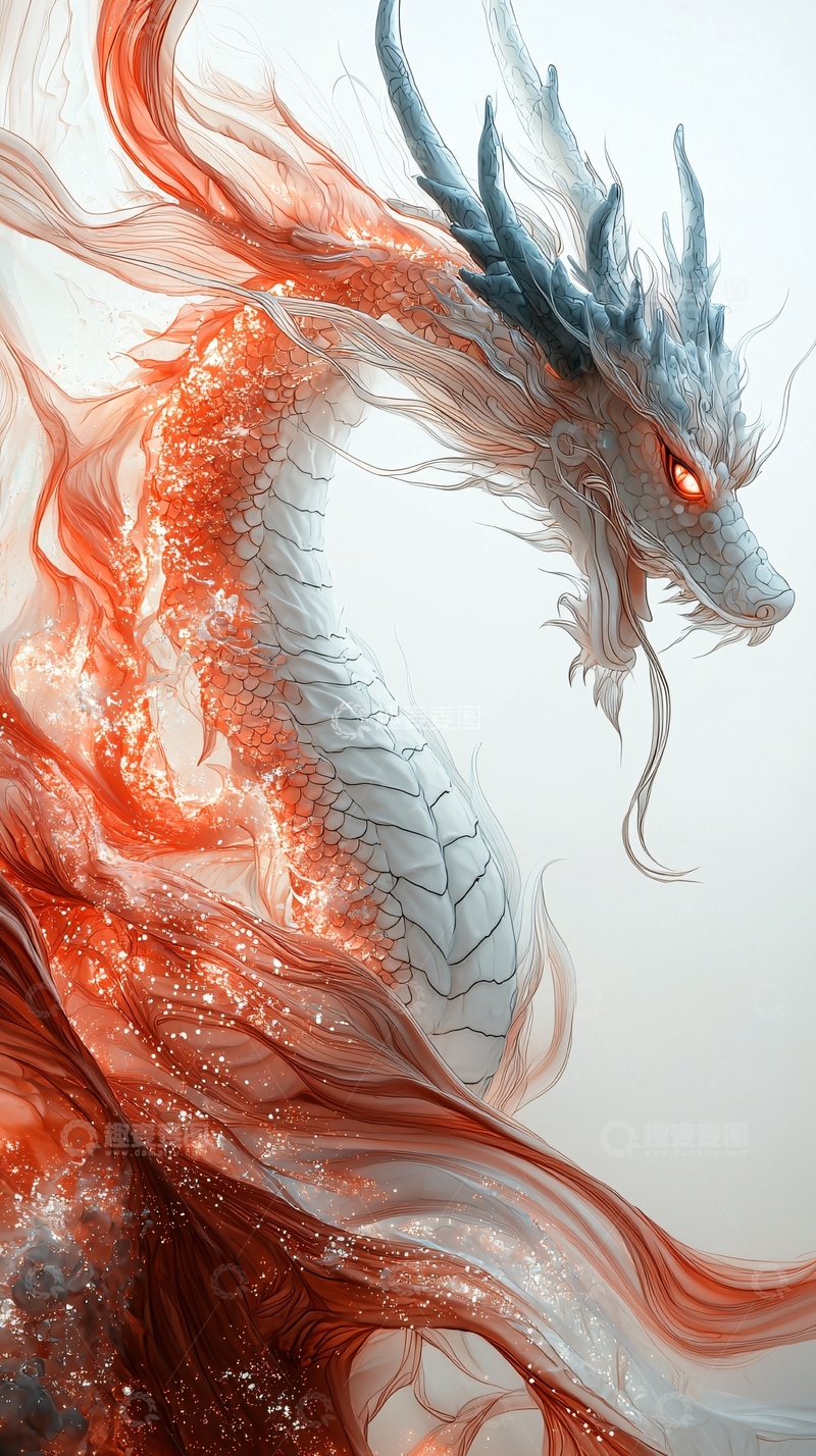 高清大图下载【趣麦麦图】水墨写意风格的东方神龙