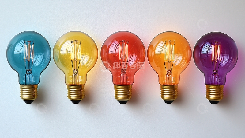 高清大图下载【趣麦麦图】彩色灯泡
