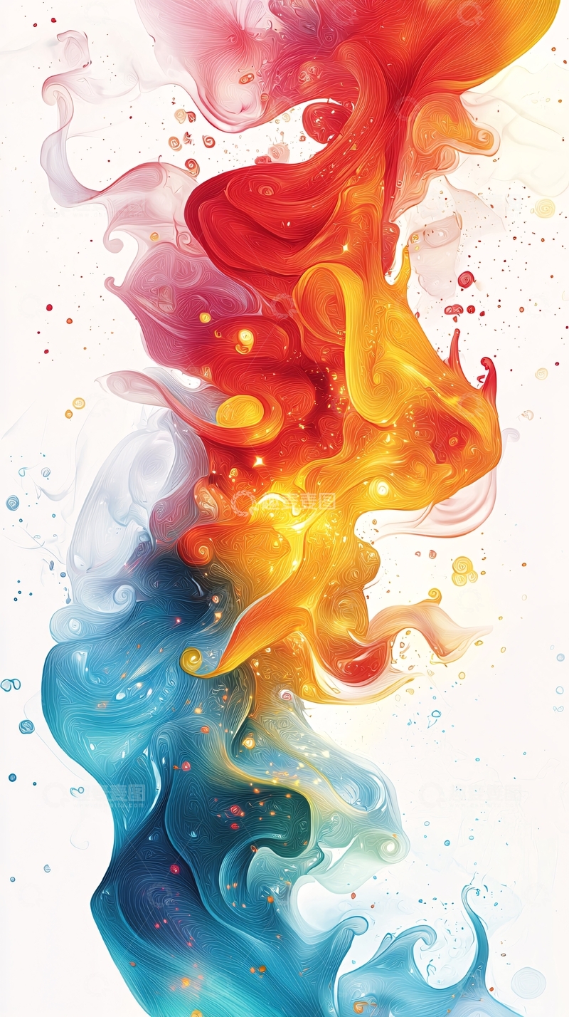 高清大图下载【趣麦麦图】水火交融的抽象画