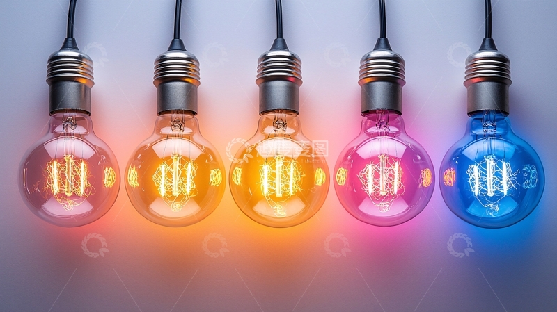 高清大图下载【趣麦麦图】五彩灯泡