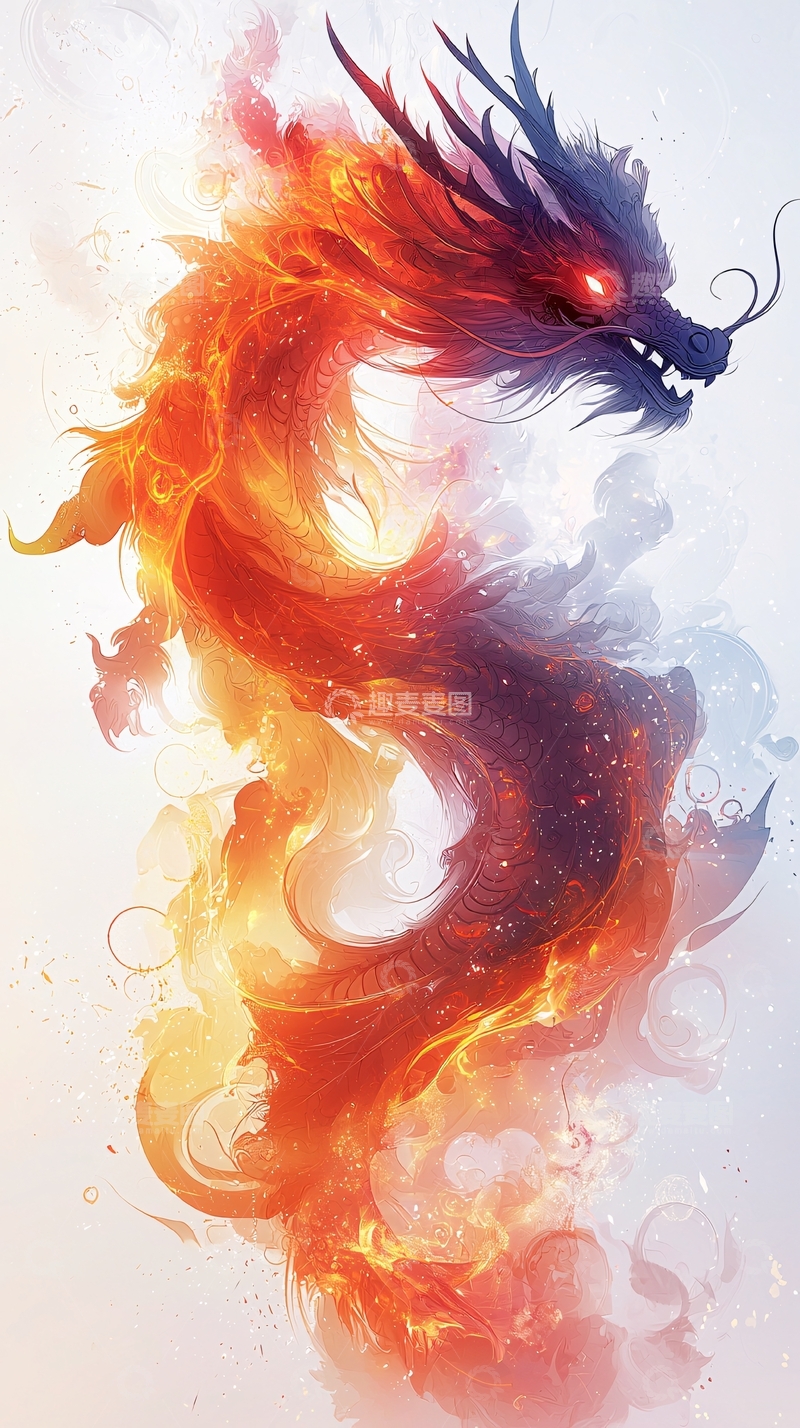 高清大图下载【趣麦麦图】火焰龙