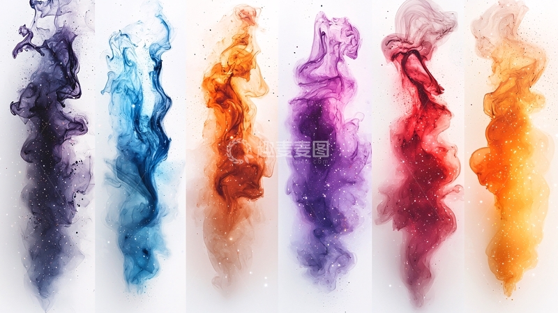 高清大图下载【趣麦麦图】彩色颜料水下扩散