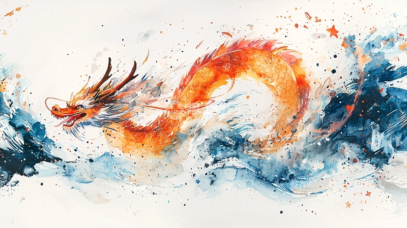 高清大图下载【趣麦麦图】水墨画龙