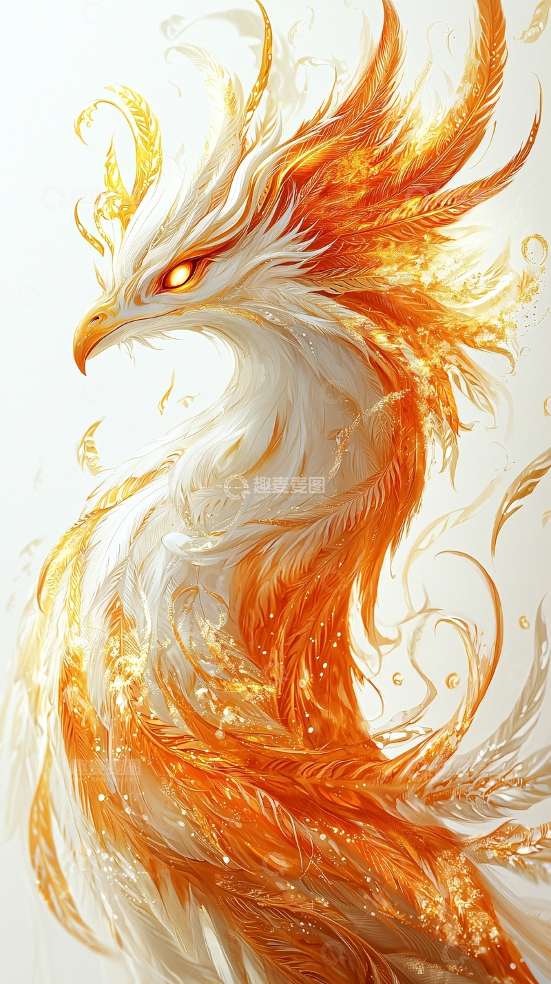 高清大图下载【趣麦麦图】金色火焰凤凰