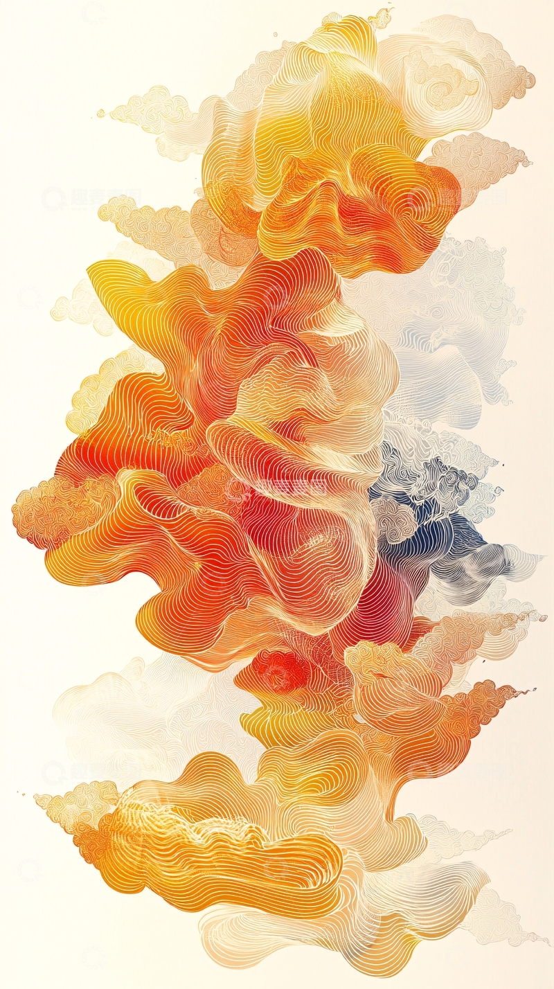 高清大图下载【趣麦麦图】抽象水彩云雾状渐变艺术