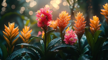 清晨雨后鲜艳花朵