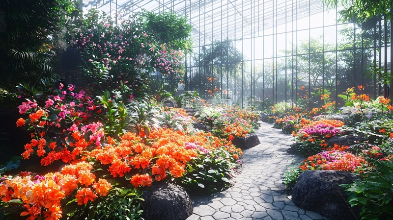 高清大图下载【趣麦麦图】阳光洒满室内花园