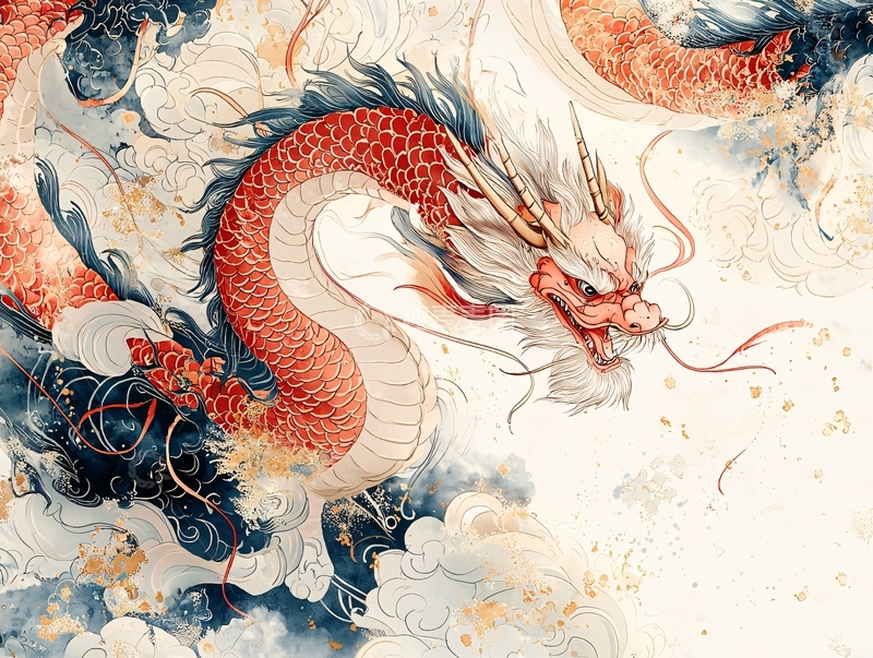 高清大图下载【趣麦麦图】水墨画龙